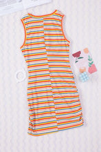 Load image into Gallery viewer, Cutout Striped Round Neck Sleeveless Dress