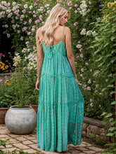 Load image into Gallery viewer, Printed Surplice Tiered Maxi Cami Dress