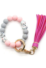 Load image into Gallery viewer, Multicolored Beaded Fringe Keychain