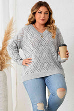 Load image into Gallery viewer, Plus Size Plaid V-Neck Knit Top