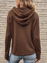 Load image into Gallery viewer, Cable-Knit Drawstring Hooded Knit Top