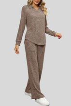 Load image into Gallery viewer, Ribbed Long Sleeve Top and Pocketed Pants Set