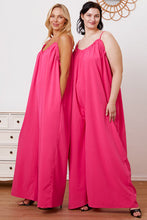 Load image into Gallery viewer, Full Size Ruffle Trim Tie Back Cami Jumpsuit with Pockets