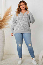 Load image into Gallery viewer, Plus Size Plaid V-Neck Knit Top