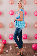 Load image into Gallery viewer, Tiered Leopard Round Neck Blouse