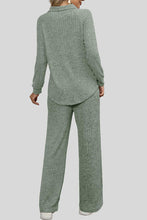 Load image into Gallery viewer, Ribbed Long Sleeve Top and Pocketed Pants Set