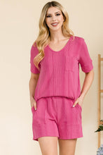 Load image into Gallery viewer, Celeste Full Size Rib Short Sleeve T-Shirt and Shorts Set