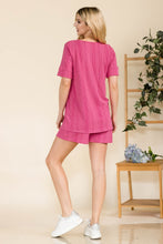 Load image into Gallery viewer, Celeste Full Size Rib Short Sleeve T-Shirt and Shorts Set