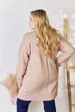Load image into Gallery viewer, Hailey & Co Full Size Cable-Knit Pocketed Cardigan