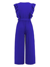 Load image into Gallery viewer, Ruffled Surplice Cap Sleeve Jumpsuit