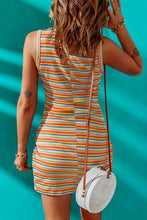 Load image into Gallery viewer, Cutout Striped Round Neck Sleeveless Dress