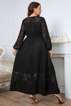 Load image into Gallery viewer, Plus Size Embroidery Round Neck Long Sleeve Maxi Dress