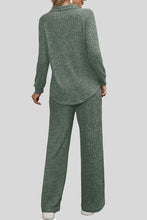Load image into Gallery viewer, Ribbed Long Sleeve Top and Pocketed Pants Set