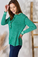 Load image into Gallery viewer, Zenana Washed Half Button Exposed Seam Waffle Top