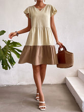 Load image into Gallery viewer, Color Block Cap Sleeve Mini Dress