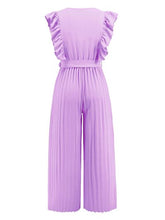 Load image into Gallery viewer, Ruffled Surplice Cap Sleeve Jumpsuit