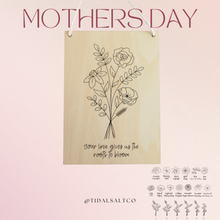 Load image into Gallery viewer, Mother's Day birth flower wooden sign- custom order