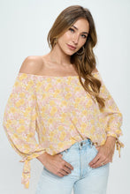 Load image into Gallery viewer, RENEE C Floral Off-Shoulder Long Sleeve Blouse
