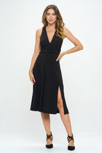 Load image into Gallery viewer, RENEE C Ruched Waist Sleeveless Slit Dress
