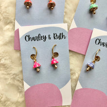 Load image into Gallery viewer, Mini Mushroom Huggie Earrings
