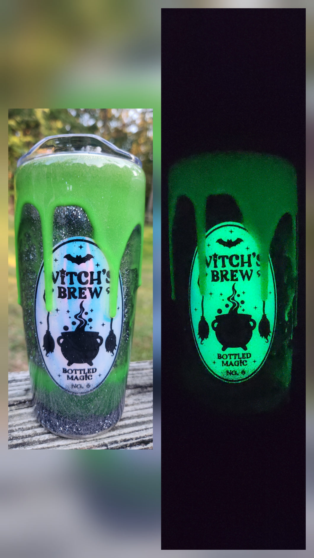 Witch's Brew Snow Globe Tumbler (green)