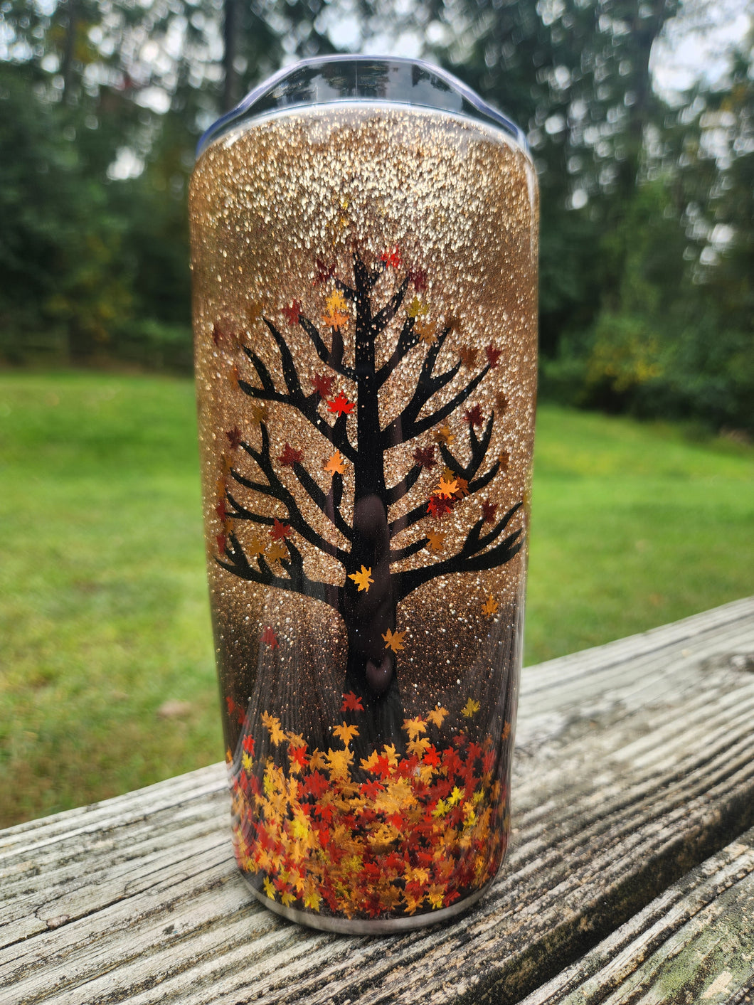 Autumn Leaves Snow Globe Tumbler