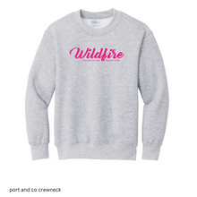 Load image into Gallery viewer, CCSC-WILDFIRE -port and co YOUTH crewneck sweatshirt-gray and pink
