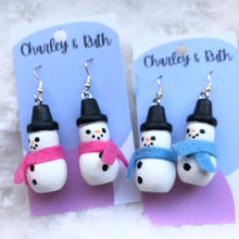 Load image into Gallery viewer, Handpainted Snowman Earrings

