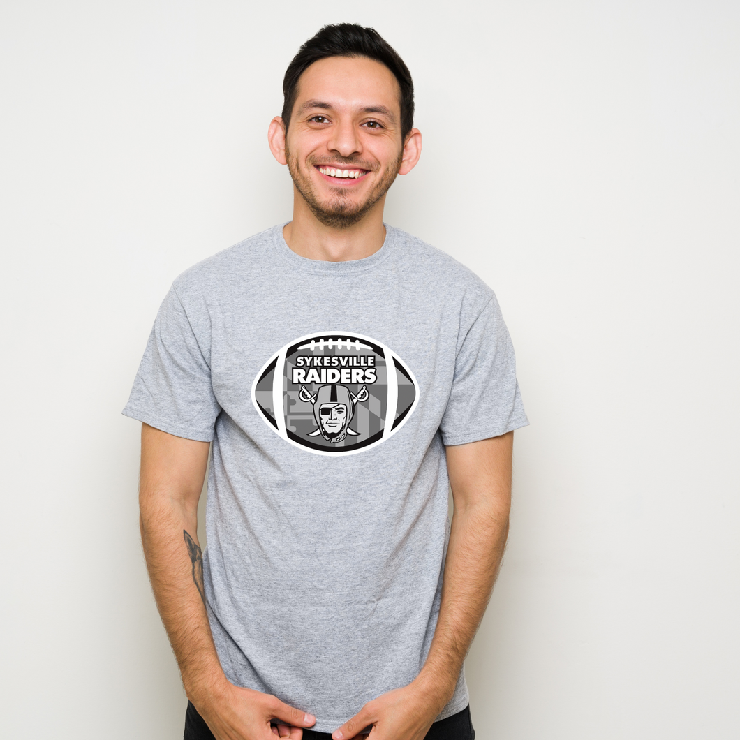 Sykesville Raiders football (white)-  tee, long sleeve, hoodie, crewneck