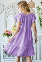 Load image into Gallery viewer, Reborn J Texture Ruffle Hem Short Sleeve Dress
