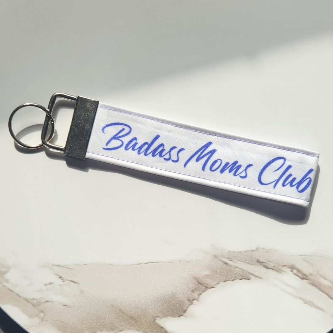 Badass Moms Club Keychain - White