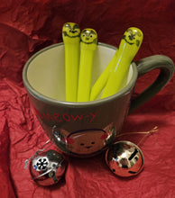 Load image into Gallery viewer, Handmade Fused Glass Drink Stirrers - Grinch - Set of 2
