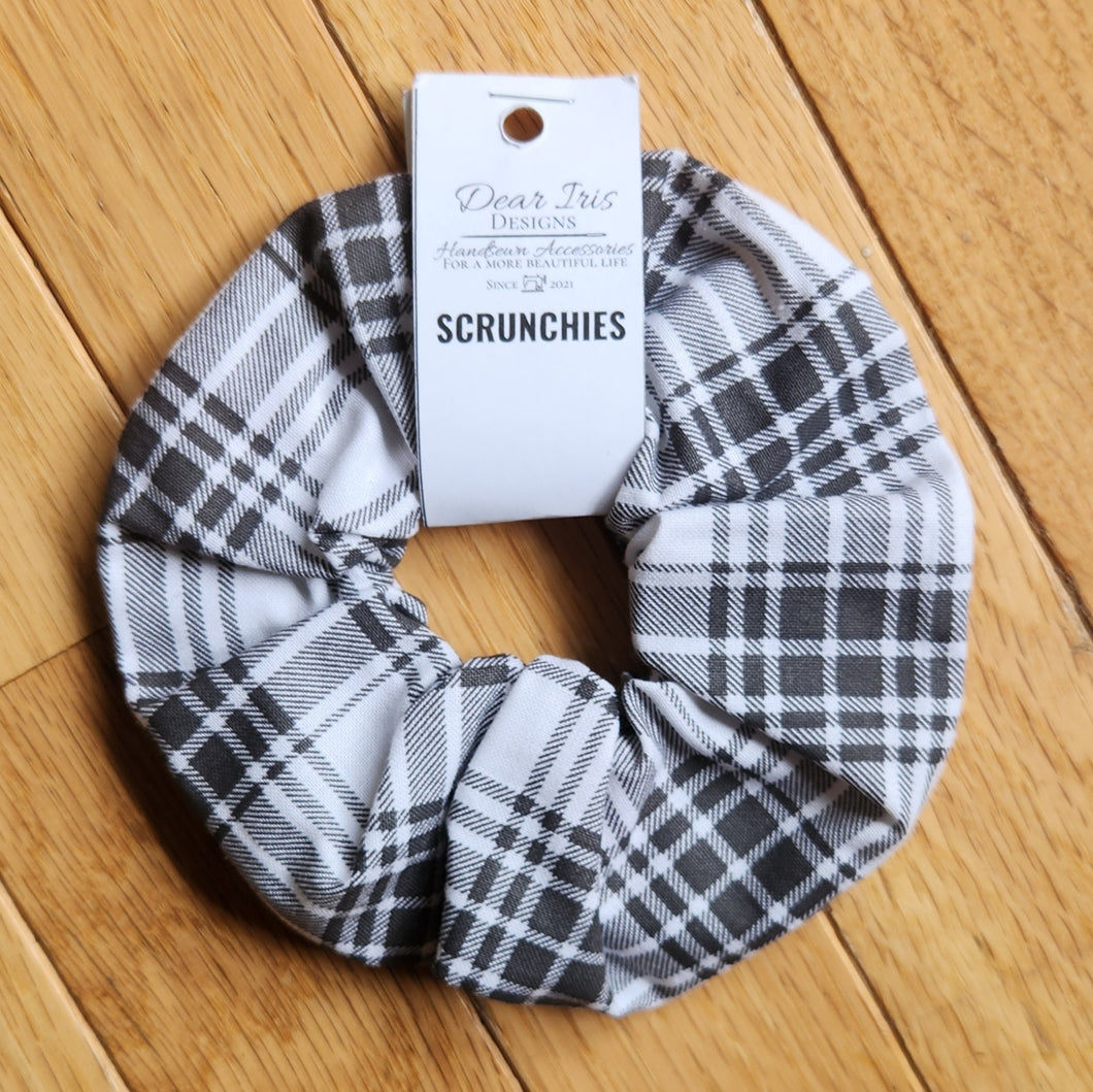 Black Plaid Scrunchie
