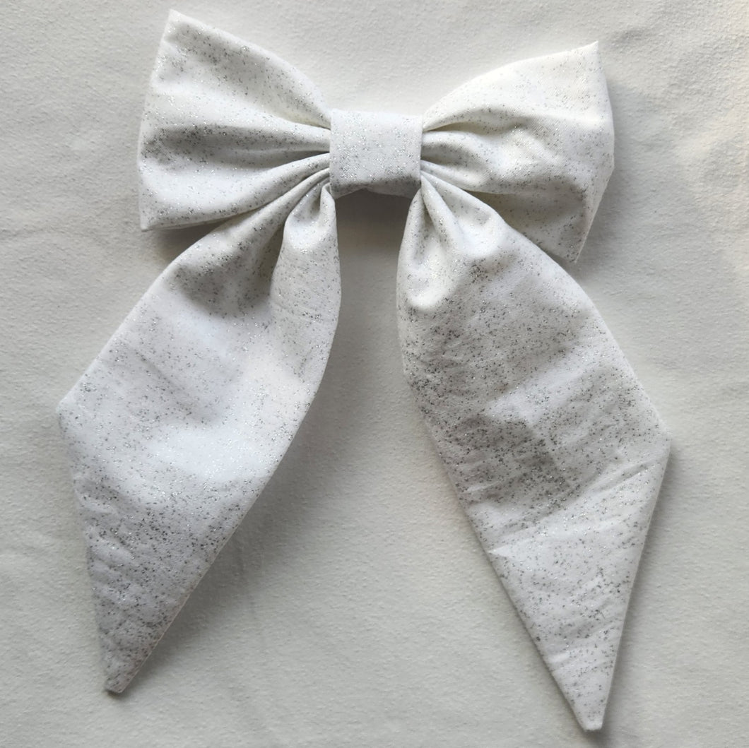 White Glitter Jumbo Bow