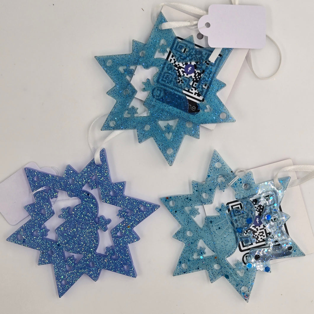 Blue star of david ornaments