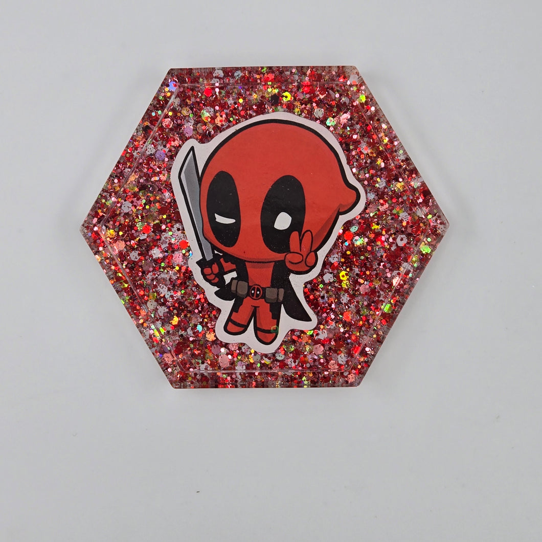 Red character coaster