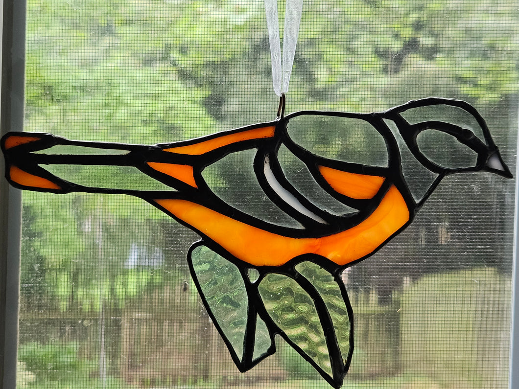 Stained Glass Oriole Suncatcher