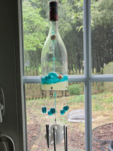 Load image into Gallery viewer, Upcycled Wine Bottle Wind Chime - Beach Theme

