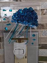 Load image into Gallery viewer, Fused Glass Crushed Glass Night Light - Blue Jellyfish
