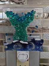 Load image into Gallery viewer, Fused Glass Crushed Glass Night Light - Mermaid Tail
