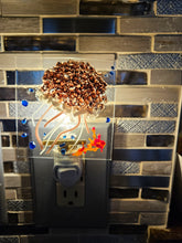 Load image into Gallery viewer, Fused Glass Crushed Glass Night Light - Purple Jellyfish
