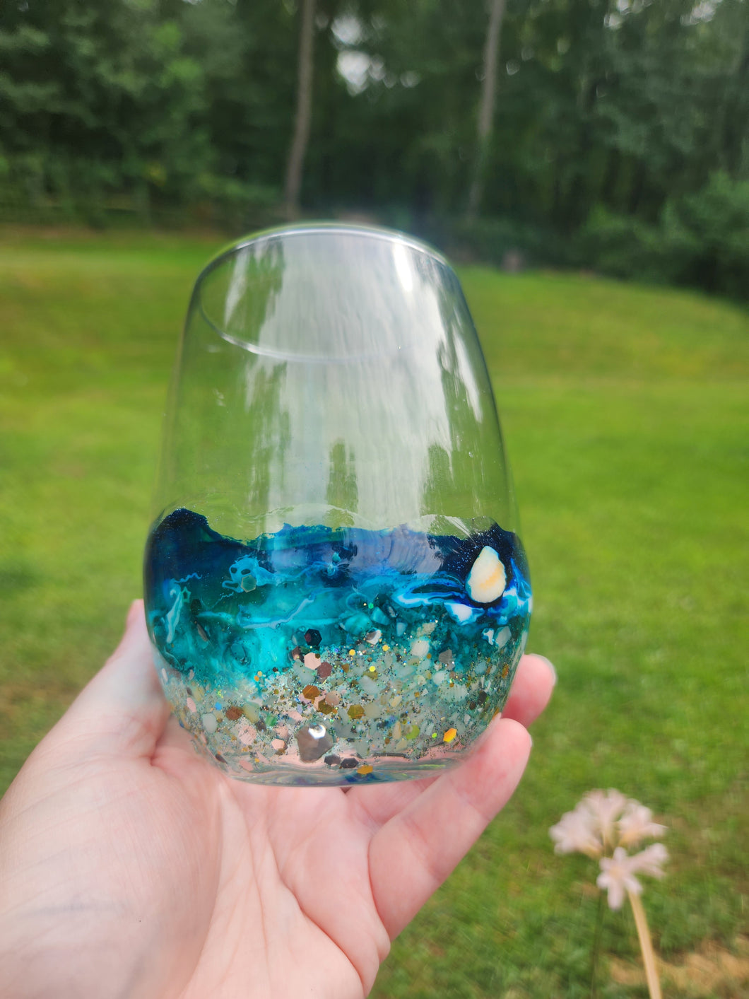 Mermaid Beach Stemless Wine Glass