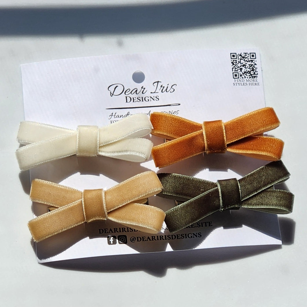 Velvet Bow 4 pack - Autumn