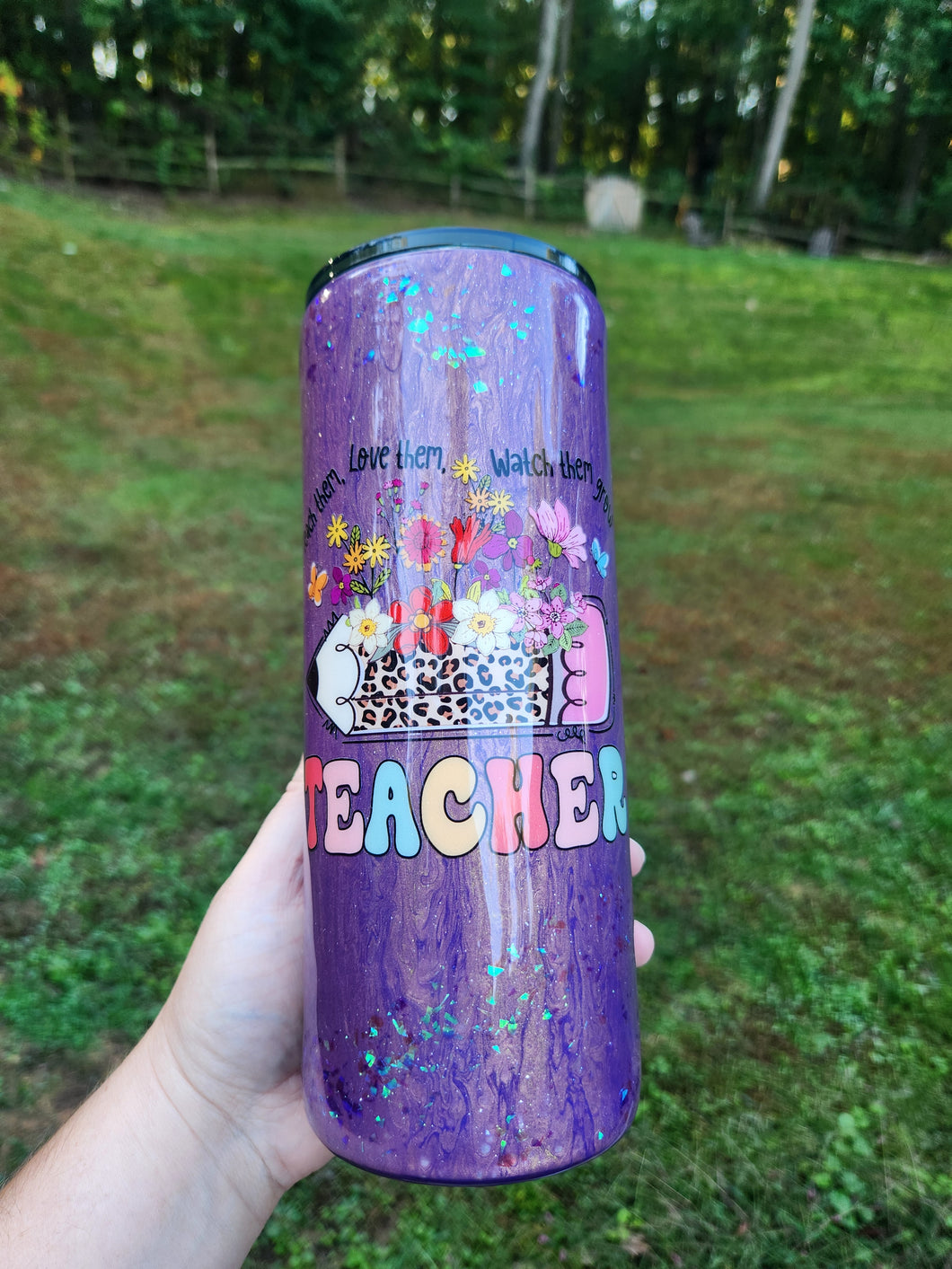Floral Teacher Tumbler, 30 oz.