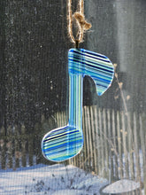 Load image into Gallery viewer, Fused Glass Hanging Music Notes
