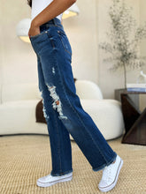 Load image into Gallery viewer, Judy Blue Full Size Mid Rise Distressed Raw Hem Jeans
