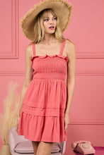 Load image into Gallery viewer, BiBi Smocked Ruffle Hem Mini Dress
