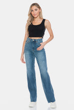 Load image into Gallery viewer, Judy Blue Full Size Tummy Control Cut Raw Hem Straight Jeans
