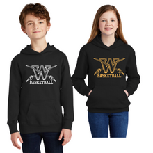Load image into Gallery viewer, Winfield Rec Basketball youth hoodie-black

