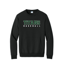 Load image into Gallery viewer, Titans Baseball Port&amp;Co crewneck-black- youth and adult
